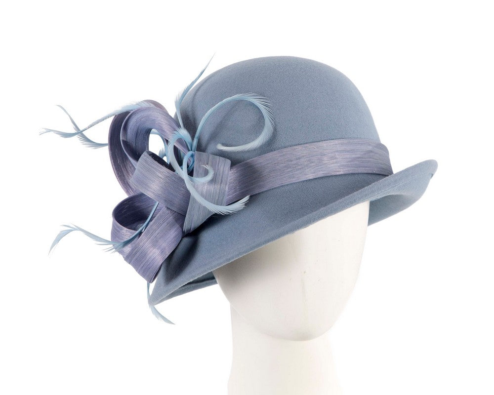 Exclusive light blue cloche winter hat by Fillies Collection
